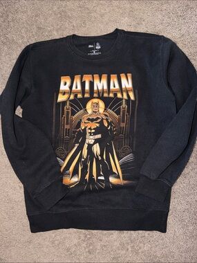 Batman Black Sweatshirt with Gold Graphic